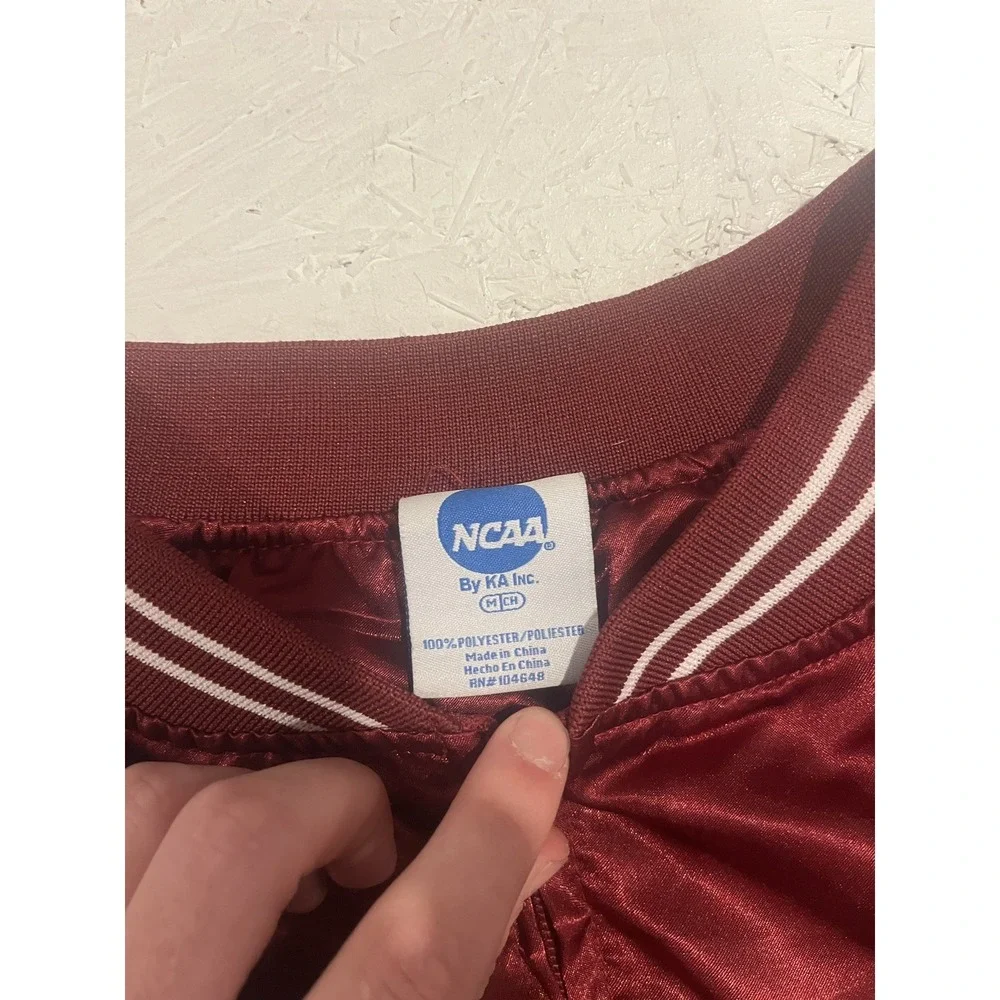 Vtg‎ Arkansas Razorbacks NCAA Knights Apparel Satin Jacket Sz M College Bomber